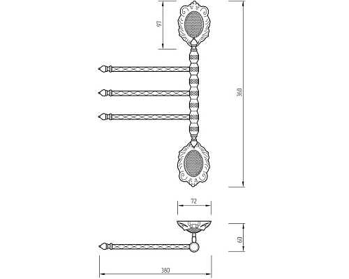 Полотенцедержатель Migliore Cleopatra 16673 поворотный Хром