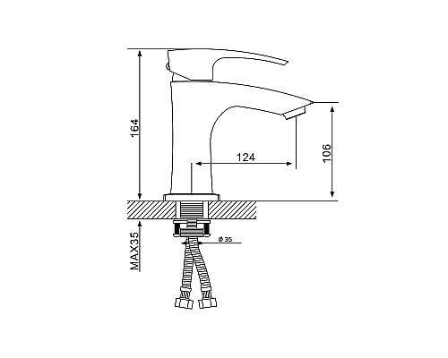 Смеситель для раковины Gappo G07 G1007 Хром