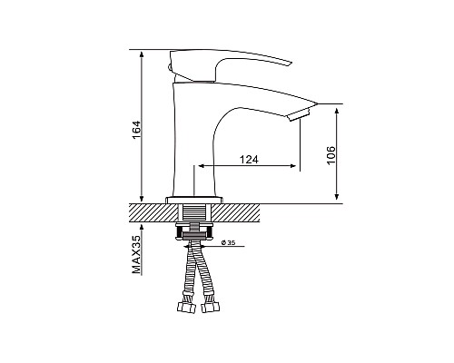 Смеситель для раковины Gappo G07 G1007 Хром