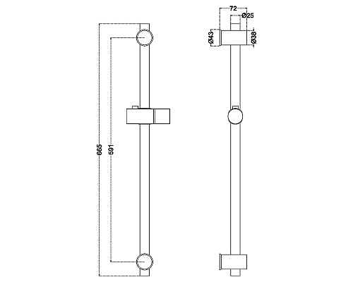 Душевая штанга Melana Tondo F610106 Сатин