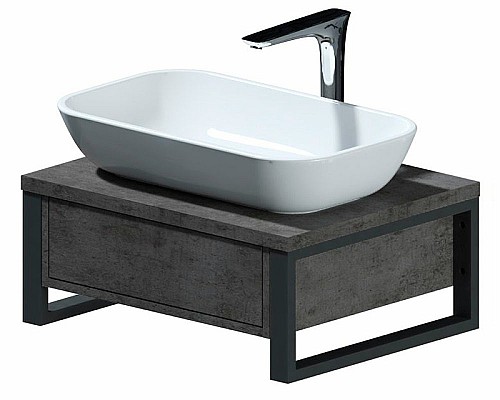 Тумба под раковину 1MarKa Grunge Loft 60П Ц0000001581 подвесная Бетон темно-серый