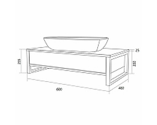 Тумба под раковину 1MarKa Grunge Loft 60П Ц0000001581 подвесная Бетон темно-серый