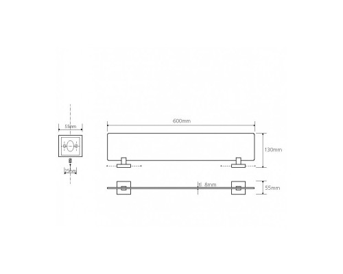 Cтеклянная полка Bemeta 132102042 60