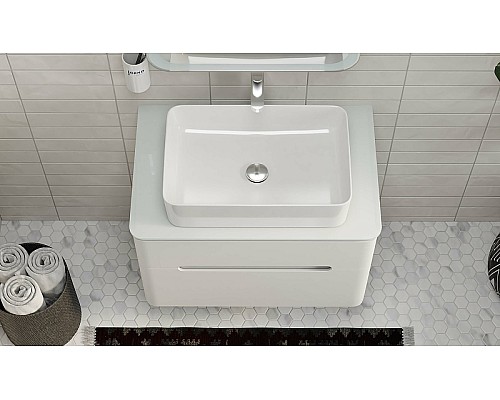 Тумба под раковину Jorno Bosko 75 Bos.01.75/P/W подвесная Белая