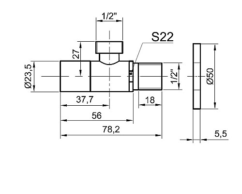 Вентиль для подвода воды Bronze de Luxe 32626