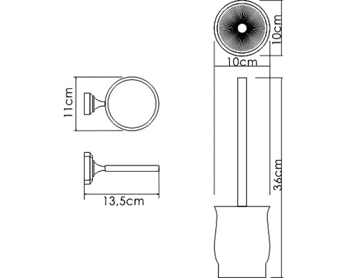 Ершик для унитаза WasserKRAFT K-24127 Хром Белый