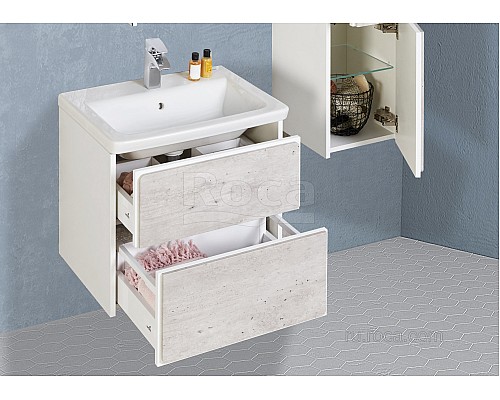Тумба под раковину Roca Ronda 70 ZRU9303003 белый матовый/бетон