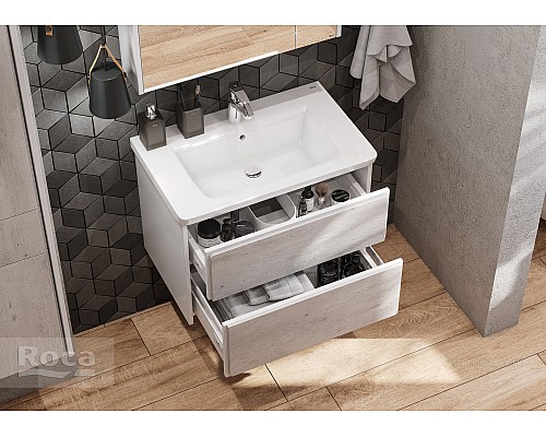 Тумба под раковину Roca Ronda 70 ZRU9303003 белый матовый/бетон