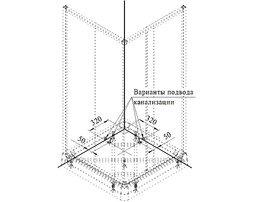 Душевой уголок Radomir 90x90 1-03-1-0-0-1181 с поддоном профиль Белый стекло матовое