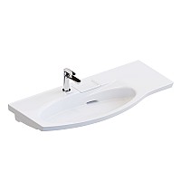 Раковина Kerama Marazzi RIVA мебельная левая с крепежом 100, белая глянцевая