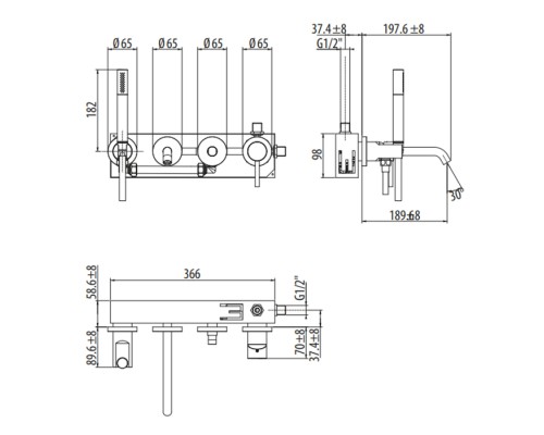 Смеситель для ванны Gattoni Circle Two цвет хром