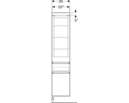 Высокий шкаф Geberit Renova Plan 39 см