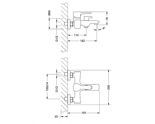 Смеситель для ванны Lemark Evitta LM0514C Хром