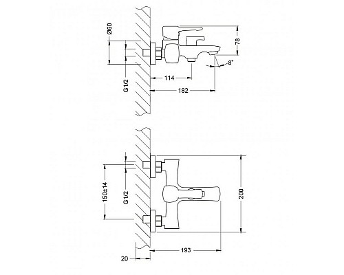 Смеситель для ванны Lemark Evitta LM0514C Хром
