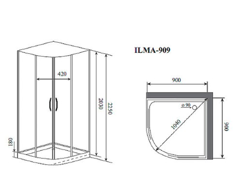Душевая кабина Timo Premium 90x90 без гидромассажа