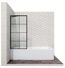 Шторка на ванну Ambassador Bath Screens 80х140 профиль Черный стекло прозрачное
