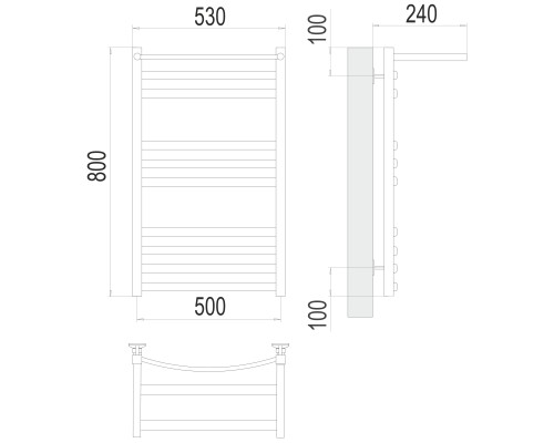 Полотенцесушитель Terminus Стандарт Енисей с/п П10 500х800