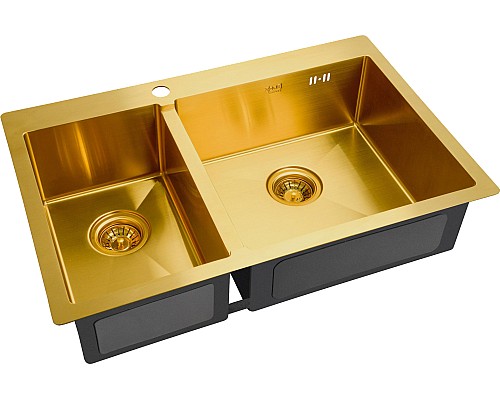 Мойка кухонная ZORG Inox PVD SZR-78-2-51-R BRONZE