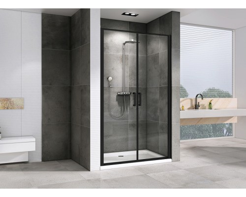 Душевая дверь Abber Sonnenstrand 100 AG04100BC профиль Черный стекло прозрачное