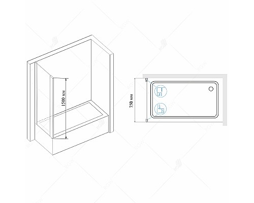 Душевая стенка RGW Z-52 75 04225275-51 профиль Хром стекло Шиншилла