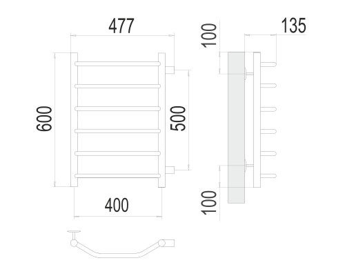Полотенцесушитель Terminus Эконом Виктория П6 400х600 бп500