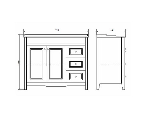 Тумба с раковиной Comforty Тбилиси 90 00003132630 Белая