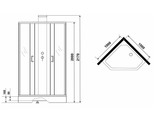 Душевая кабина Grossman Elegans 100x100 без гидромассажа