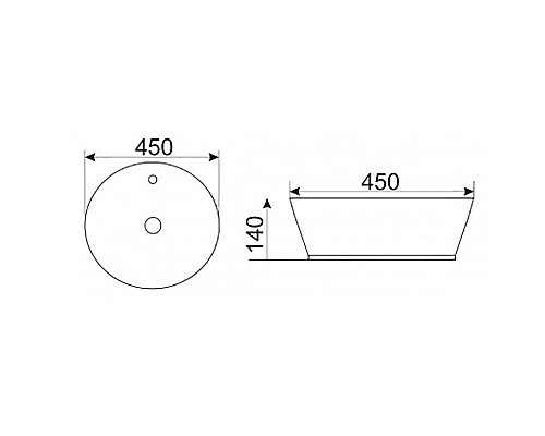 Раковина-чаша CeramaLux 45 D1306H021 Белая Серебряная