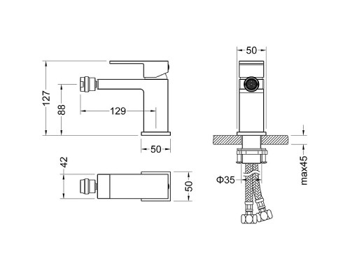 Смеситель для биде Timo Selene 2062/17F Золото матовое
