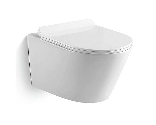 Подвесной унитаз керамический Black&White W-703 с микролифтом