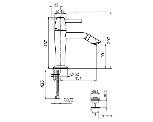 Смеситель для раковины Webert Opera Moderna OE830102015