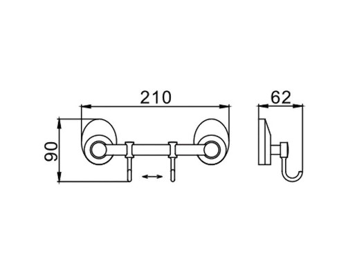 Вешалка для полотенец Frap F16 F1615-2 Хром