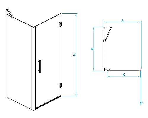 Душевой уголок RGW Passage PA-36B 80x80 41083688-014 профиль Черный стекло прозрачное