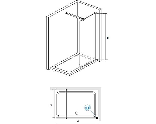 Душевая перегородка RGW Walk In WA-001 90 351000109-11 профиль Хром стекло прозрачное