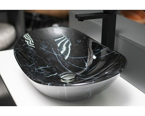 Раковина-чаша CeramaLux 60 7404BM Черный мрамор