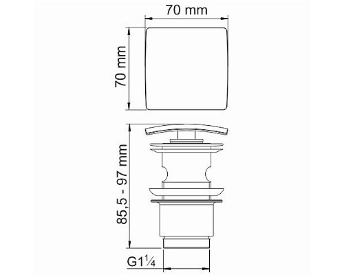 Донный клапан WasserKRAFT Wiese A167 click-clack Оружейная сталь Донный клапан WasserKRAFT Wiese A167 click-clack Оружейная сталь