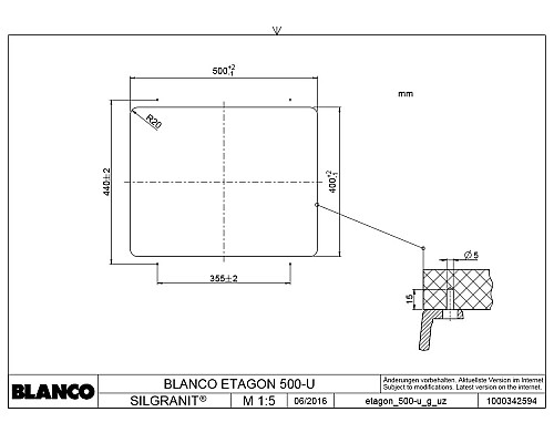 Кухонная мойка Blanco Etagon 500-U Silgranit 522227 Антрацит