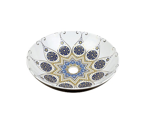 Раковина чаша Bronze de Luxe Lotos 5008 белый, синий