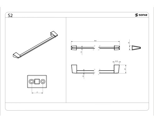 Полотенцедержатель 50 см SONIA 156108