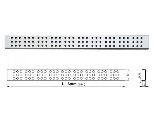 Решетка AlcaPlast Cube CUBE-550M нержавеющая сталь матовая