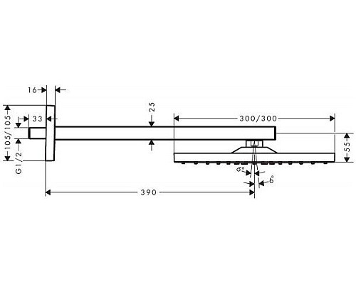 Верхний душ Hansgrohe Raindance Е Air 300 1jet 26238340 Верхний душ Hansgrohe Raindance Е Air 300 1jet 26238340