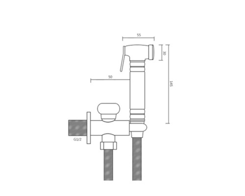 Гигиенический душ без смесителя Bronze de Luxe ROYAL 10235 бронза