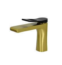 Смеситель на раковину Bronze de Luxe Element матовое золото/черный