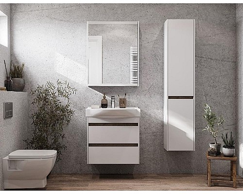 Шкаф пенал Aquaton Нортон 34 L 1A249403NT01L подвесной Белый глянец