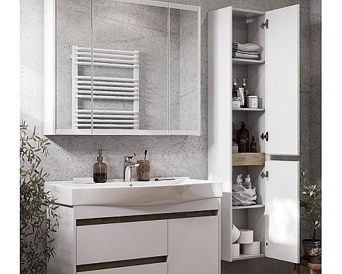 Шкаф пенал Aquaton Нортон 34 L 1A249403NT01L подвесной Белый глянец