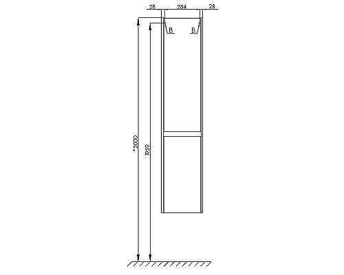 Шкаф пенал Aquaton Нортон 34 L 1A249403NT01L подвесной Белый глянец