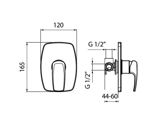 Смеситель для душа Webert Kimono KI880101015
