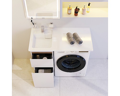 Тумба под раковину AM.PM X-Joy 40 M85AFSX0402WG Белый глянец Светлое дерево