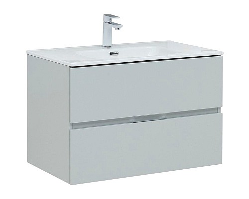 Тумба под раковину Aquanet Алвита New 80 277516 подвесная Серая матовая