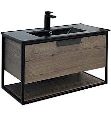 Тумба с раковиной Comforty Бонн 90 00-00001937 подвесная Дуб темный